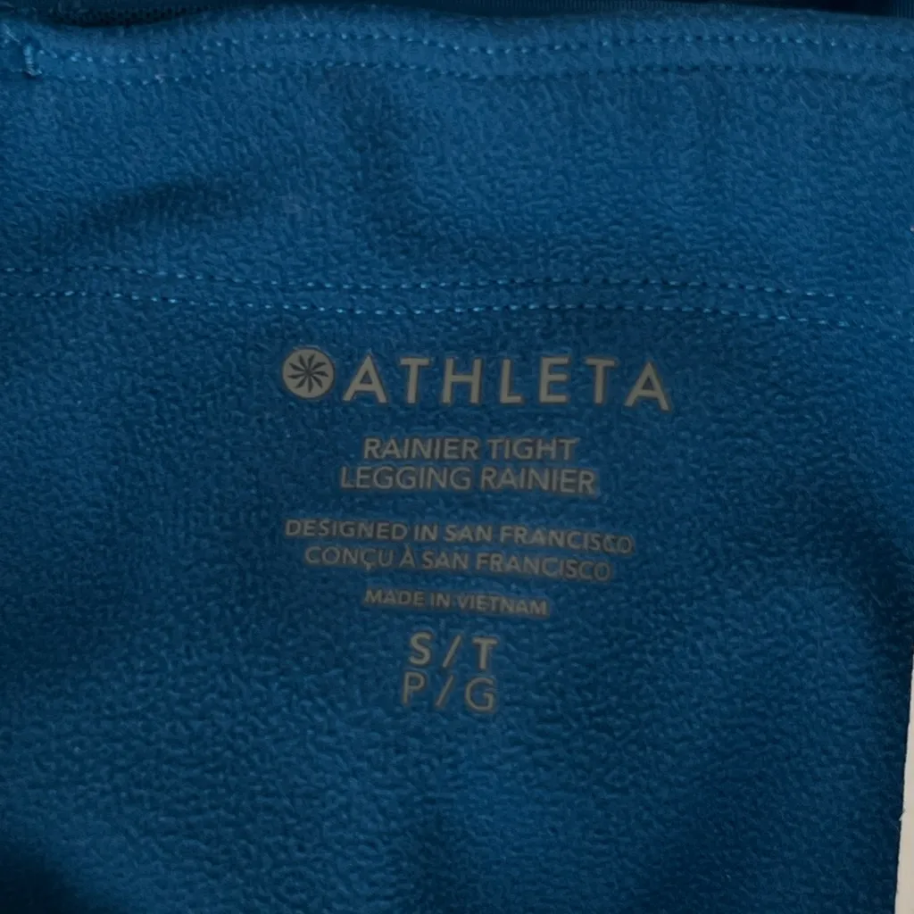 Athleta rainier cold weather leggings teal reflective small tall - Image 13