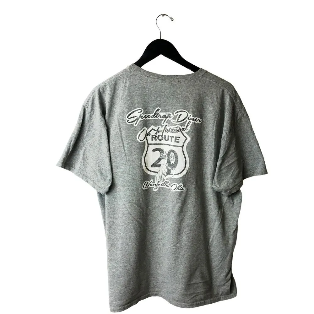 Speedtrap Diner Woodville Ohio T Shirt Gray XL Extra Large Pinup Girl Cotton - Image 3