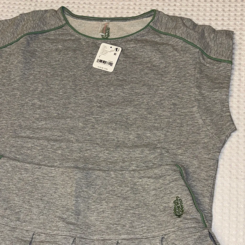 NEW SET! Free People Movement HOME BASE Cap-Sleeve Top Skirt Set GRAY Size SMALL - Image 5