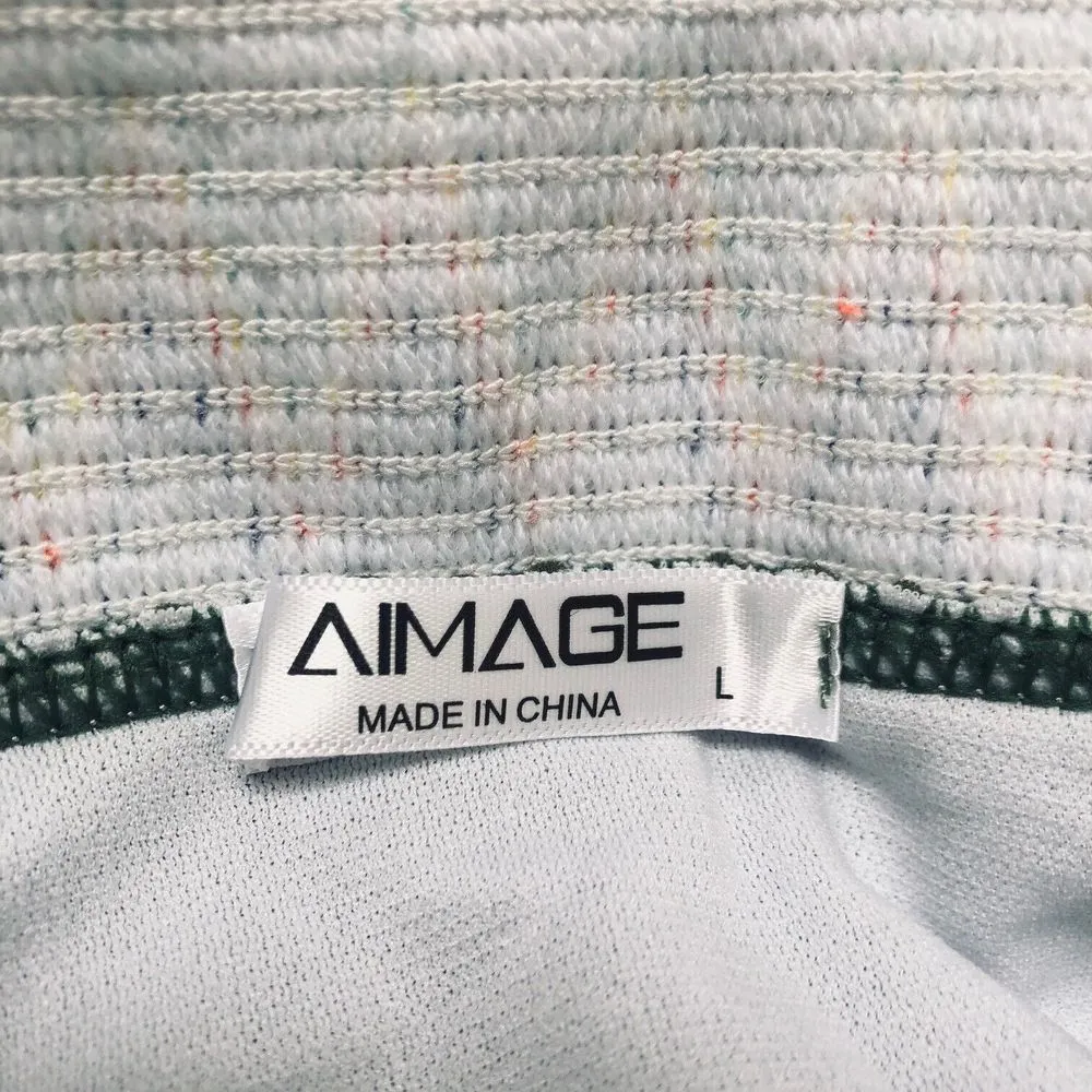 AI'MAGE Women's Bikini Sets High Waisted Two Piece Sporty Swimsuits Size Large Green - Image 8