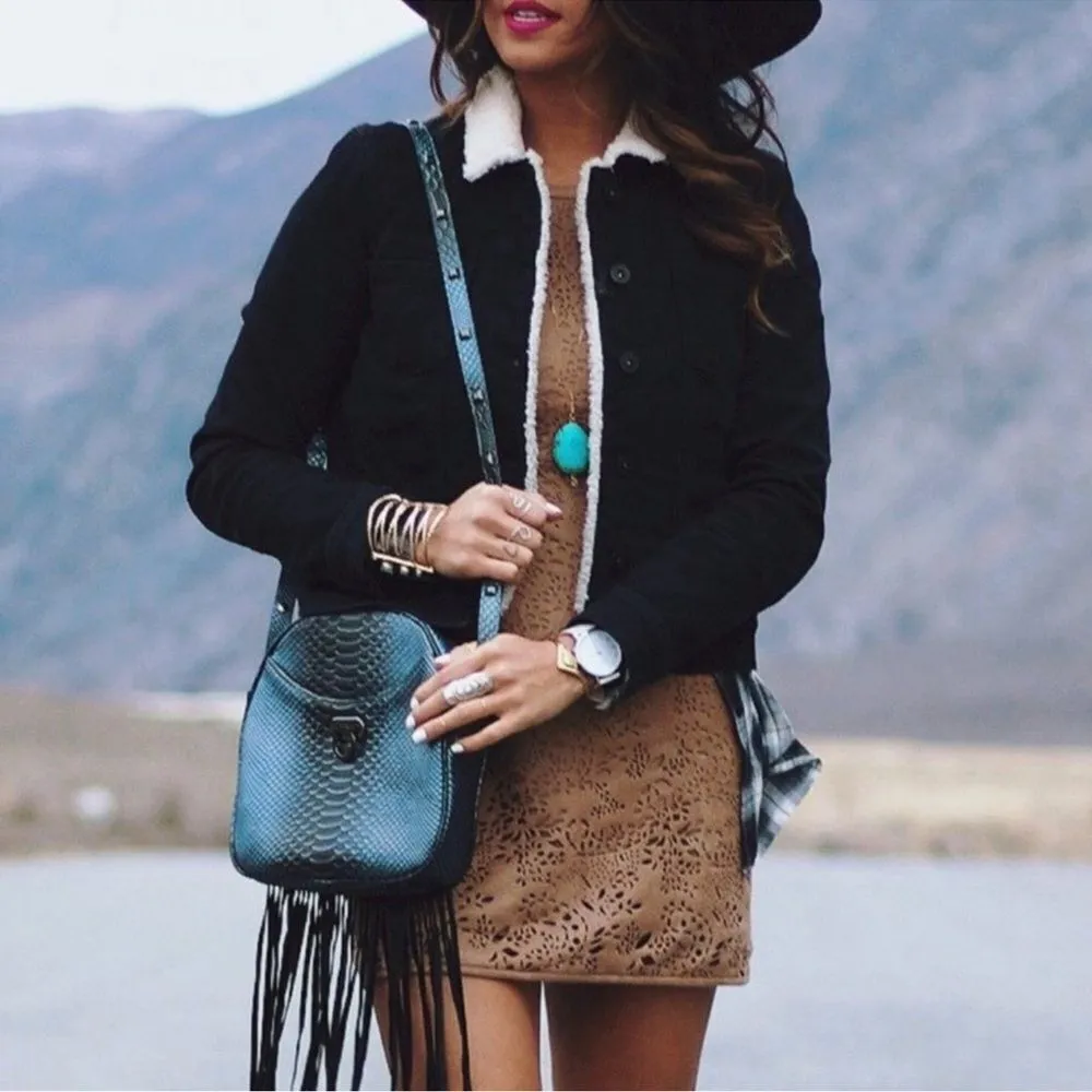 PAIGE Denim Black Sherpa Jacket - Image 2