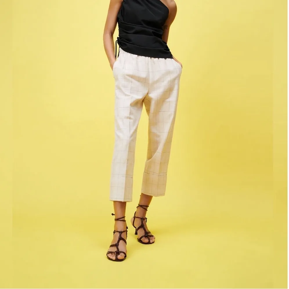 NWT‎ Zara Cropped Cuffed Plaid Pants XS - Image 5