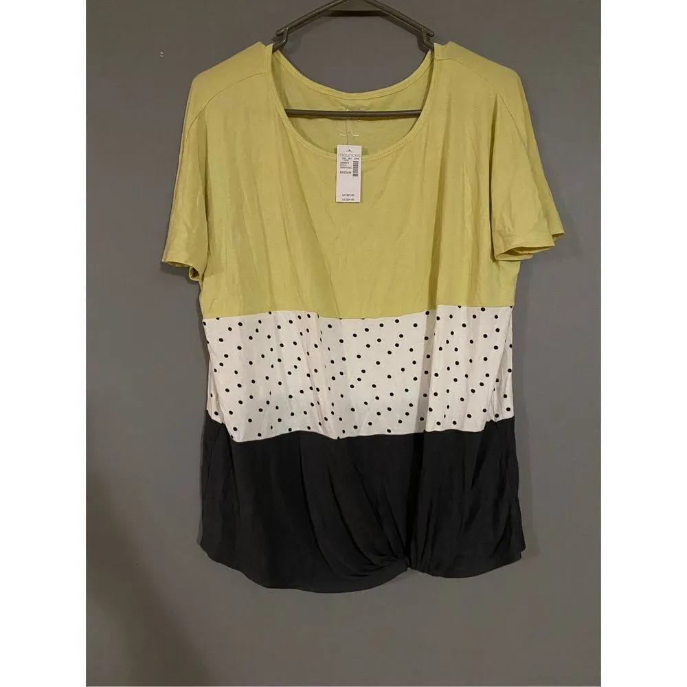 Maurice’s 24/7 Colorblock Knot Front Detail Short Sleeve Alexander Shirt M - Image 4