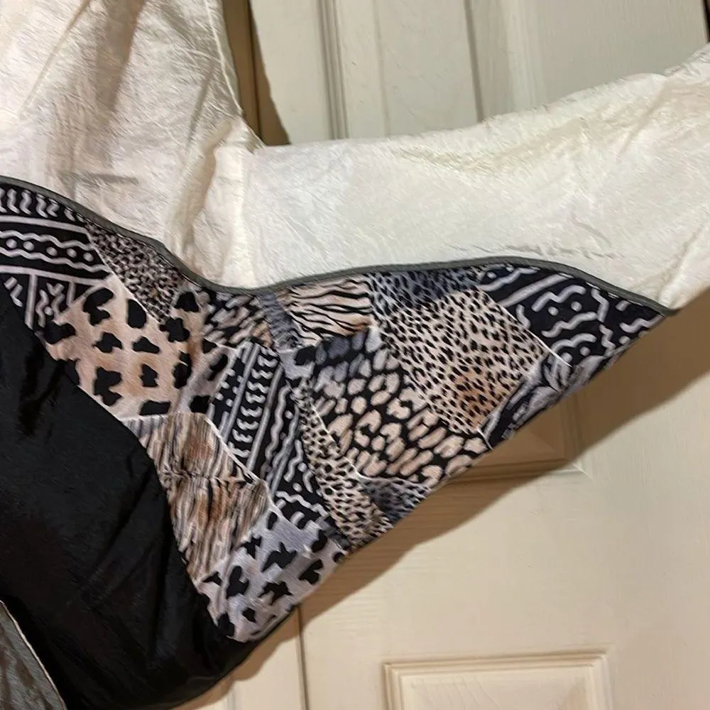 Vintage Ville Franche 1990s Colorblock Windbreaker Jacket Animal Print M Size M - Image 9