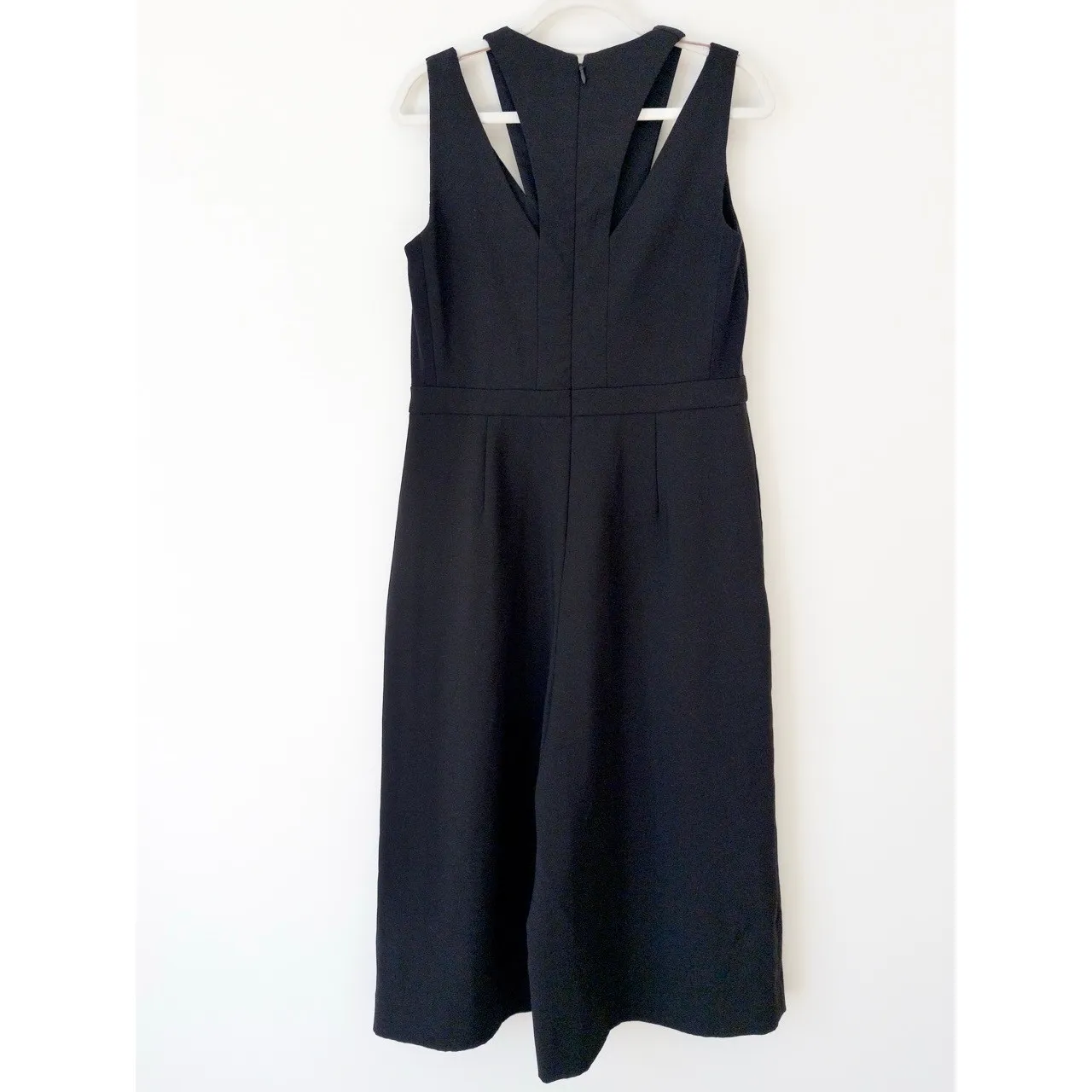 BCBGMAXAZRIA Ellis Cutout Strap Wide Leg Cropped Jumpsuit, Black, Size L - Image 3