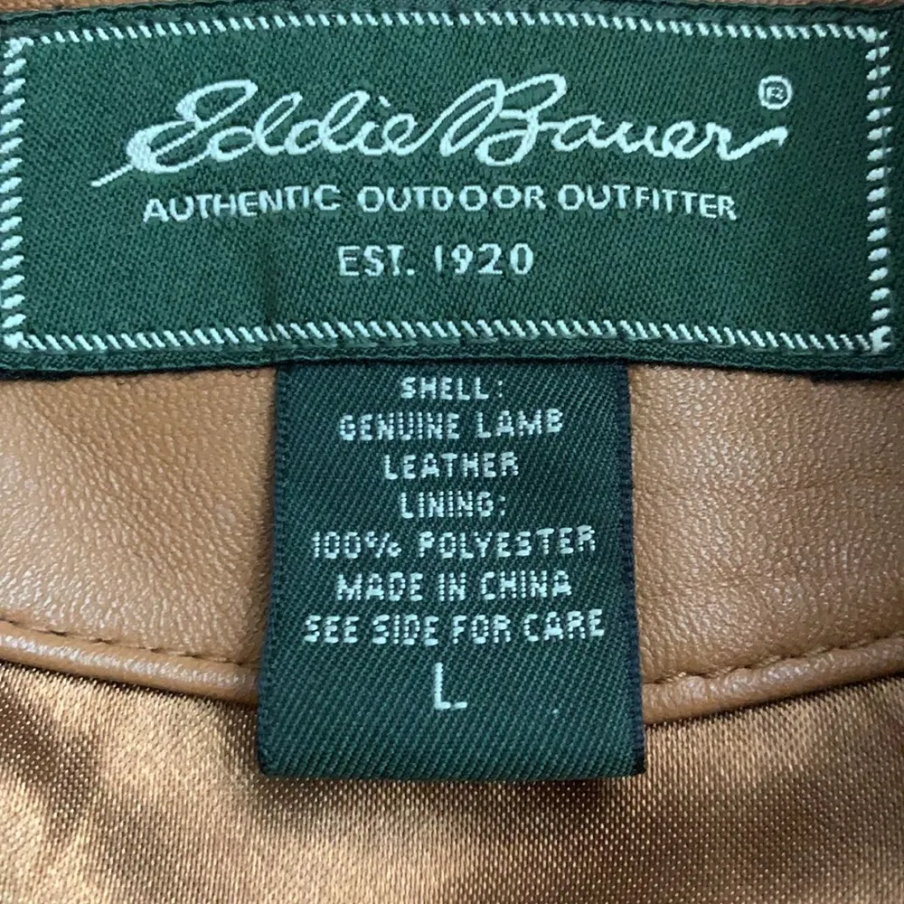Eddie Bauer tan leather jacket - Image 6
