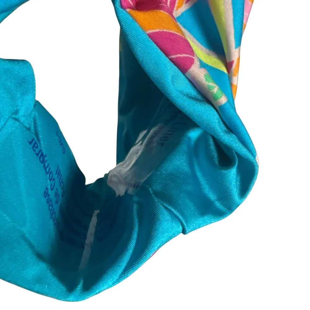 Trina Turk Poppy Blue Floral Print Plunge V-Neck One Piece Swimsuit Size 6 - Image 7