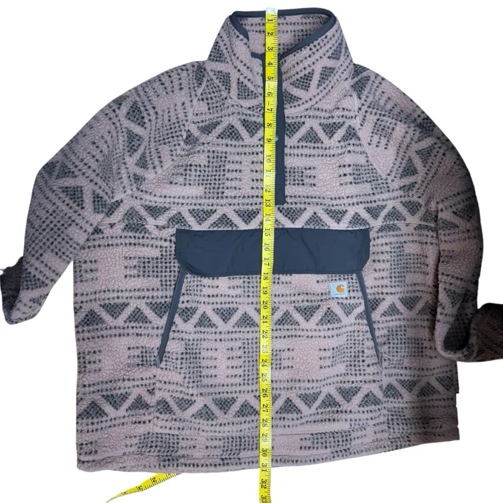 Carhartt T Snap Fleece Sweatshirt Desert Taupe Aztec Women’s XXXL OJ4991-W Pink - Image 14