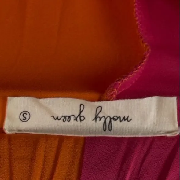 Molly Green Vibrant Pink and Orange Wide-leg Trousers Elastic Band Pockets - Image 6