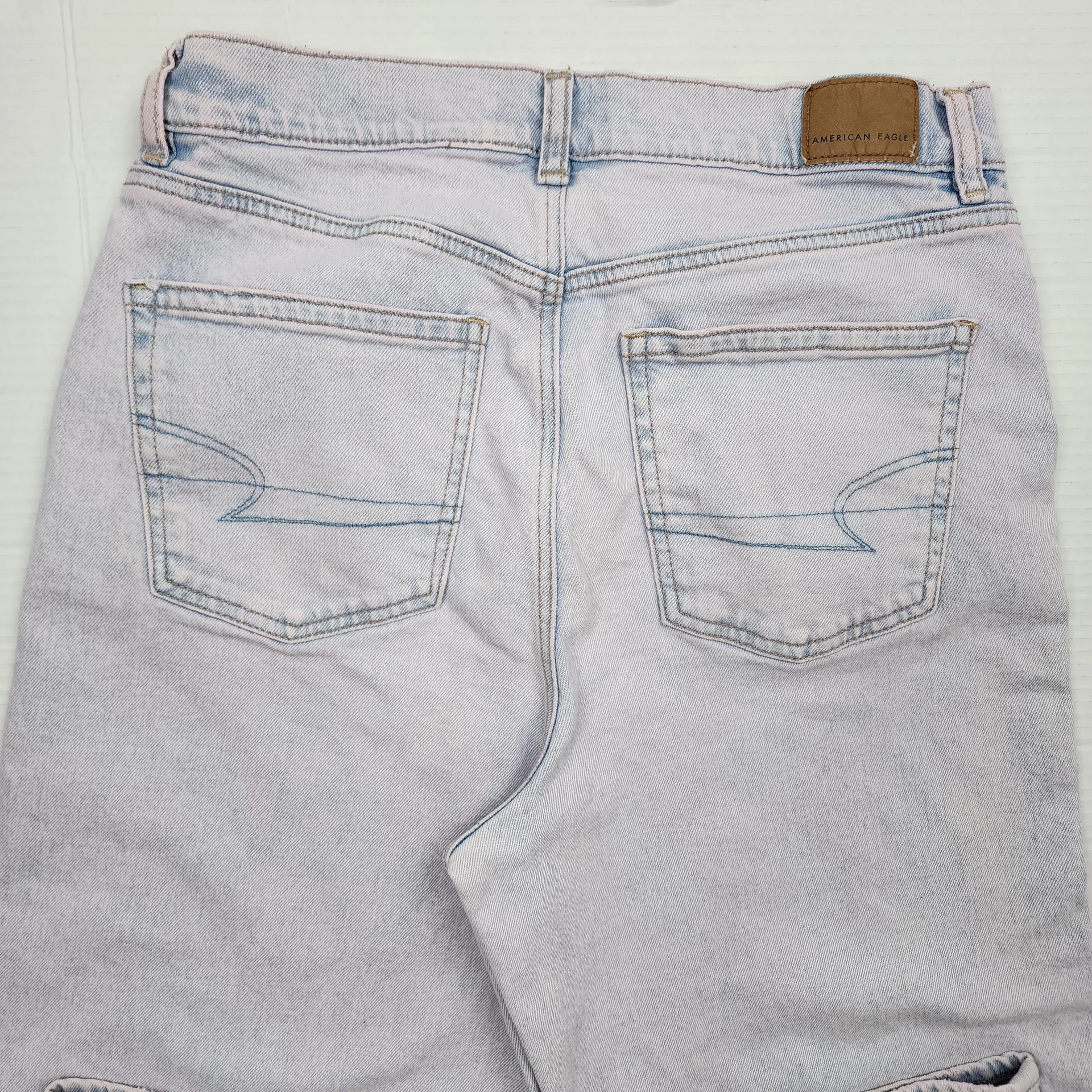 American Eagle Strigid Highest Crossover Waist Baggy Straight Jean Light Pink 10 - Image 14