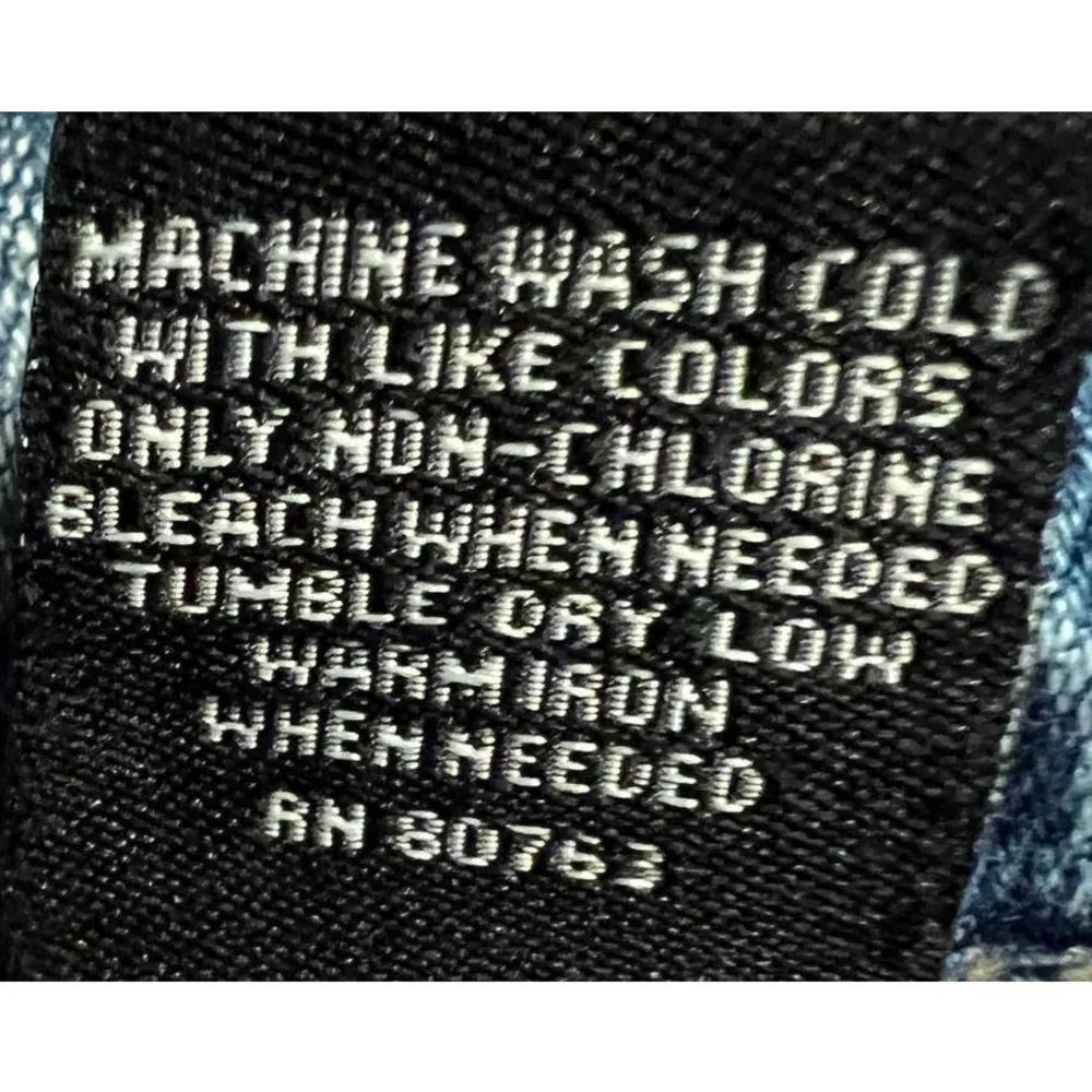 London Jean Boyfriend Boot Cut Women's Frayed Legs Double Button Jeans Size‎ 8 Blue - Image 8