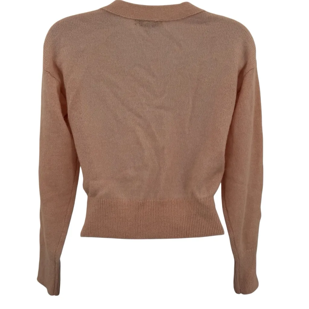 Madewell Alpaca Blend V-Neck Drop Shoulders Cropped Cardigan Hthr Pale Blush XS - Image 2