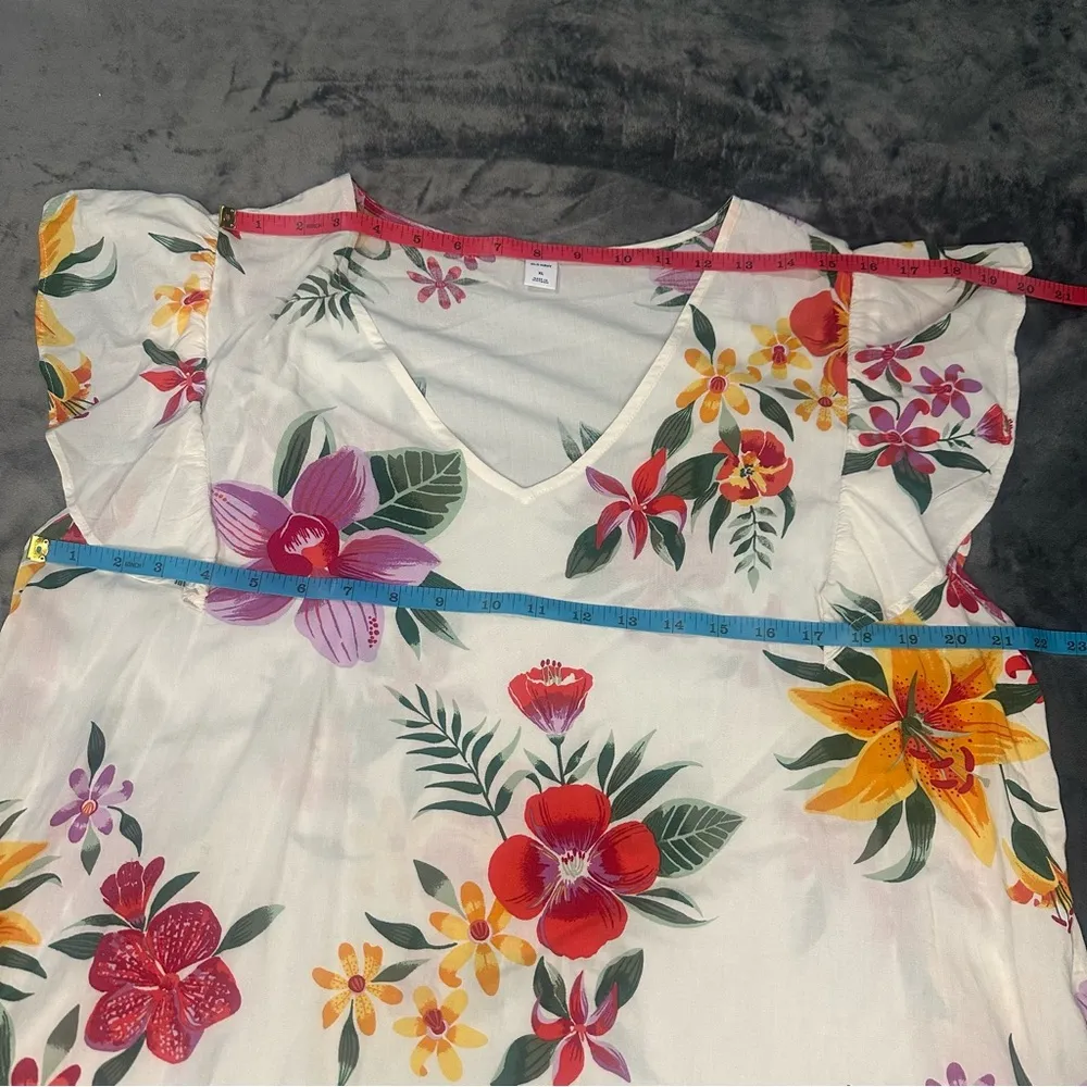 Old Navy Women’s White Floral V-Neck Top Size XL (RN54023) - Image 14