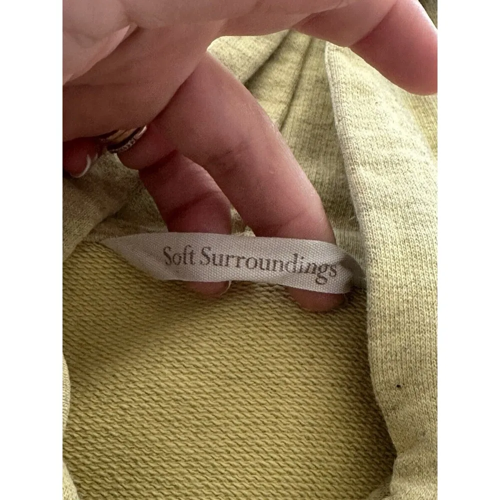 Soft Surroundings The Soho Hoodie Tunic Heather Yellow Split Hem Longline XS - Image 6