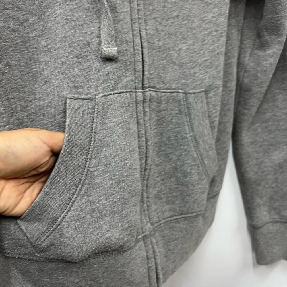 Aeropostale Hoodie Womens xs Fleece Gray Full Zipper Pockets spellout - Image 3