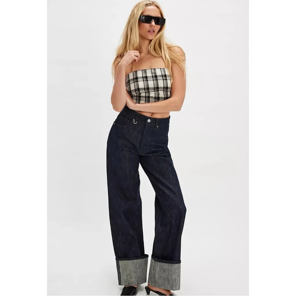 Free People Gingham Plaid Picnic After You Set Maxi Skirt Tube Top NWT Small - Image 6