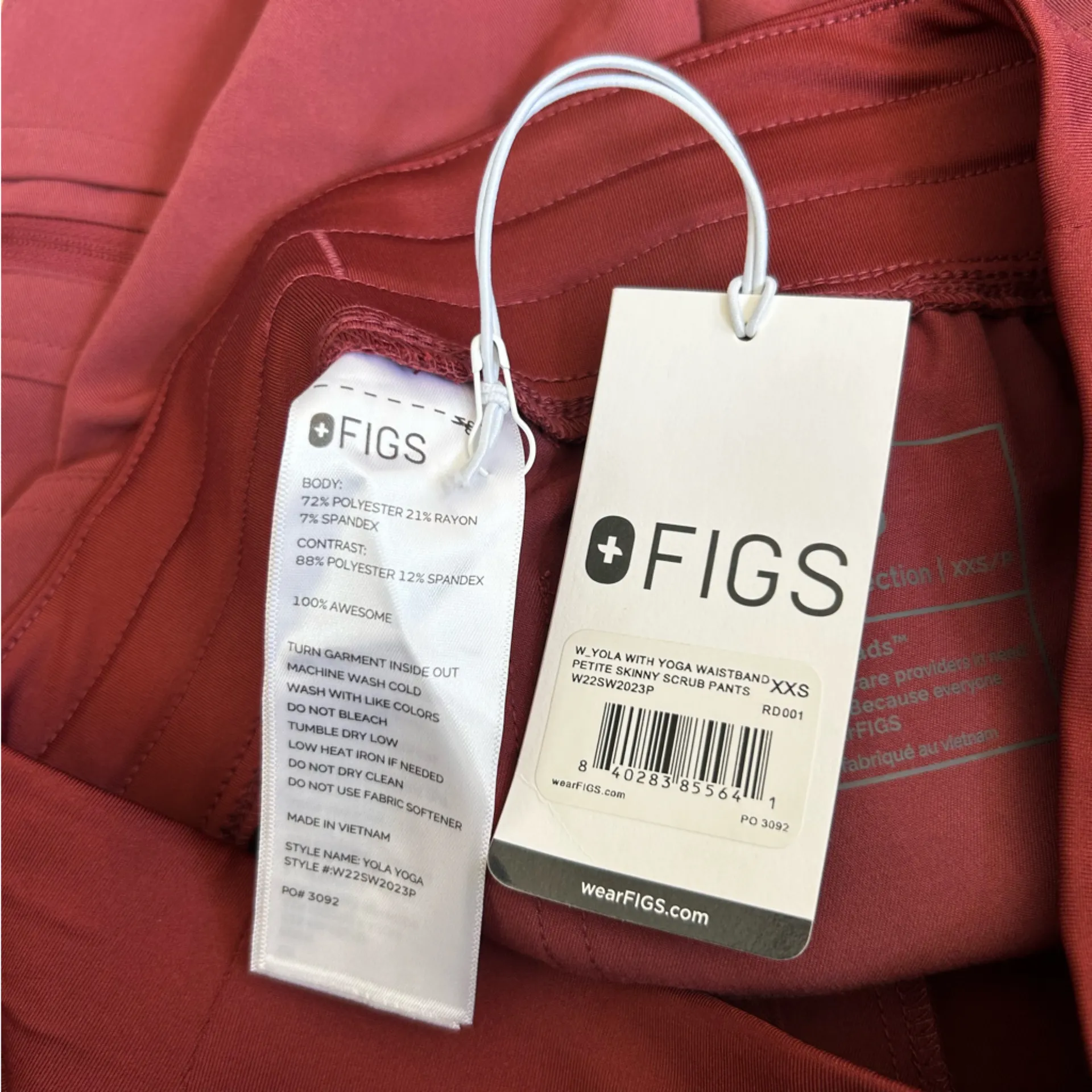 NWT Figs Yola w/ Yoga Waistband Petite Skinny Scrub Pants Size XXS - Image 5