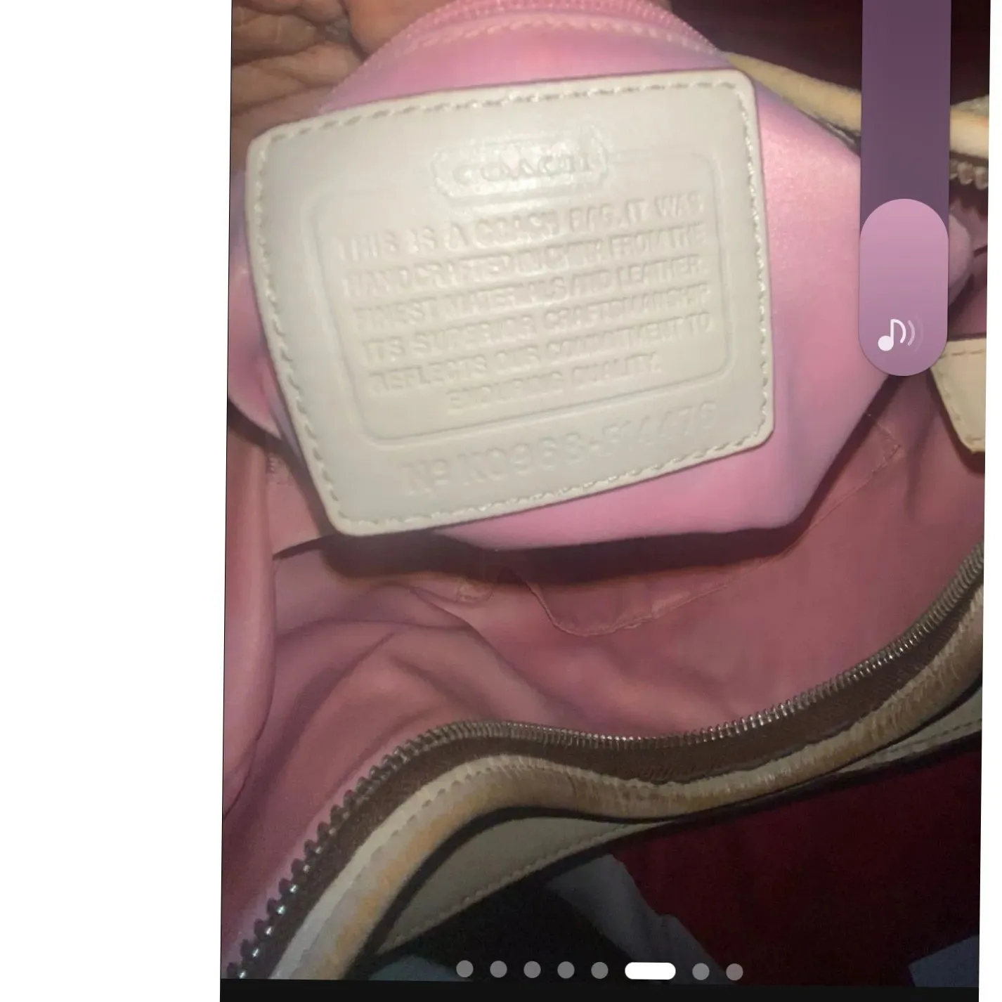 Coach Chelsea Signature Stripe Heritage Hobo Shoulder Bag Beige Pink White - Image 5