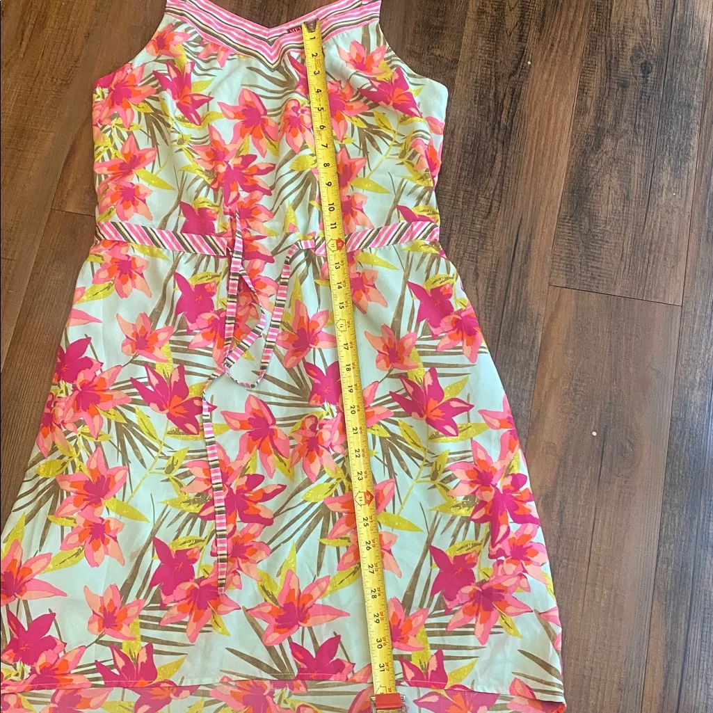 Merona Floral Midi Dress - Pink and Green - Image 8