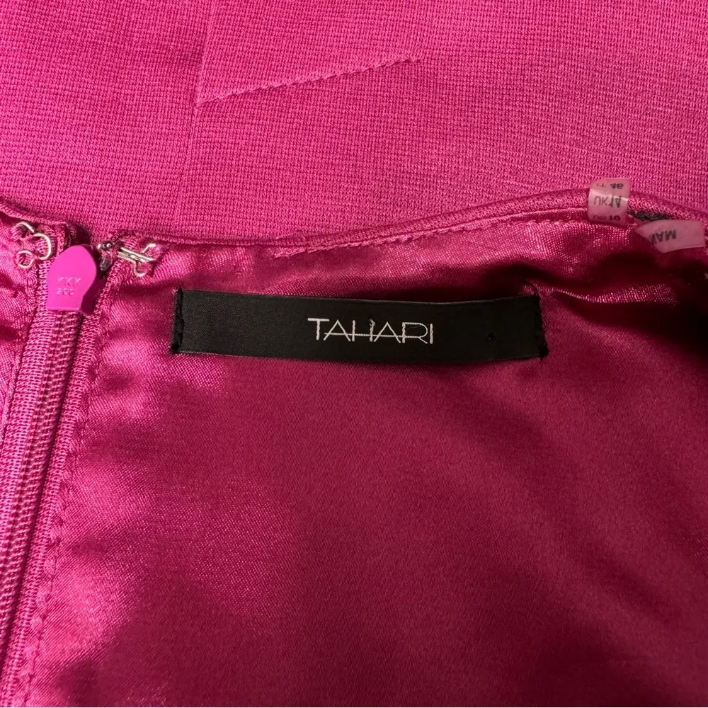 Tahari V-Neck Sleeveless Sheath Dress Berry Pink Magenta Size 10 - Image 8