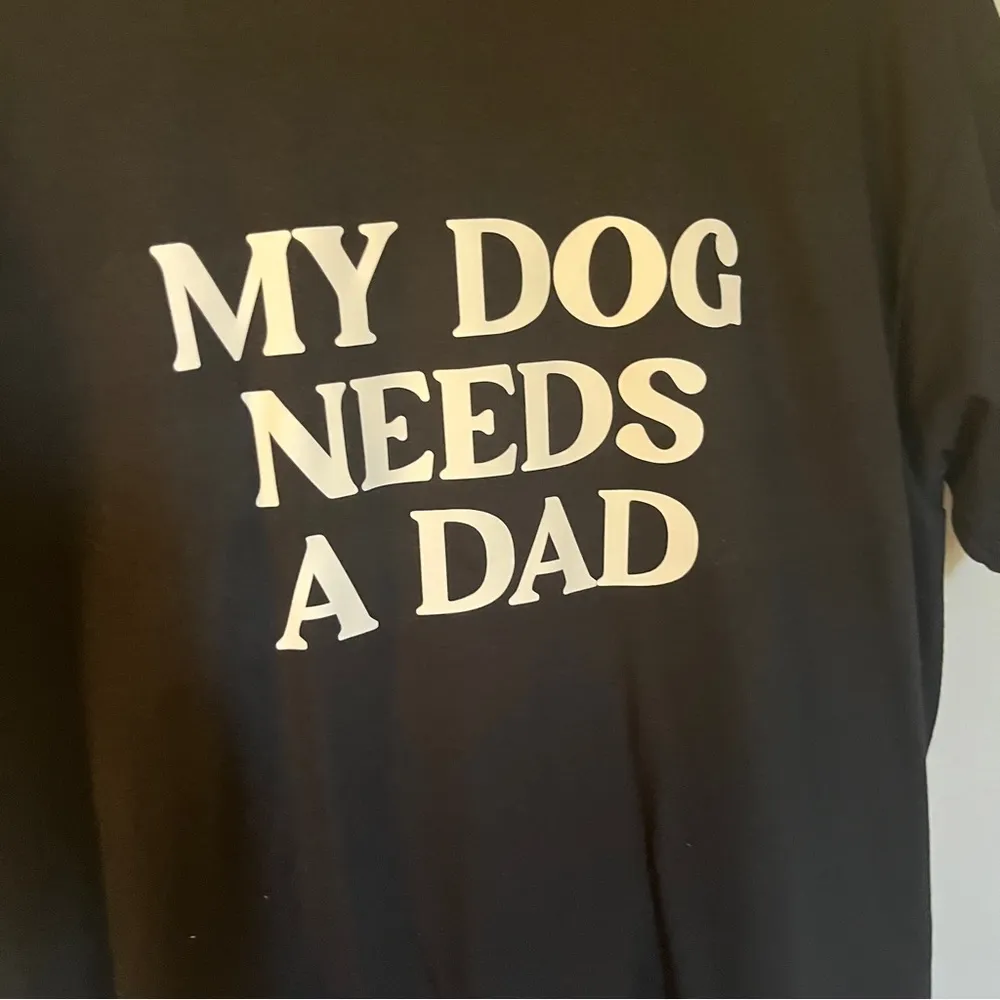 Crewneck Funny Gift for Single Girls Women Medium My Dog Needs A Dad White - Image 4