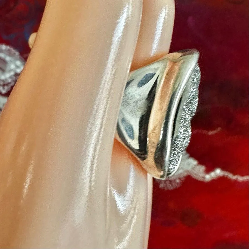 Michael Dawkins Sterling Silver Black Druzy Quartz Statement Ring - Image 2