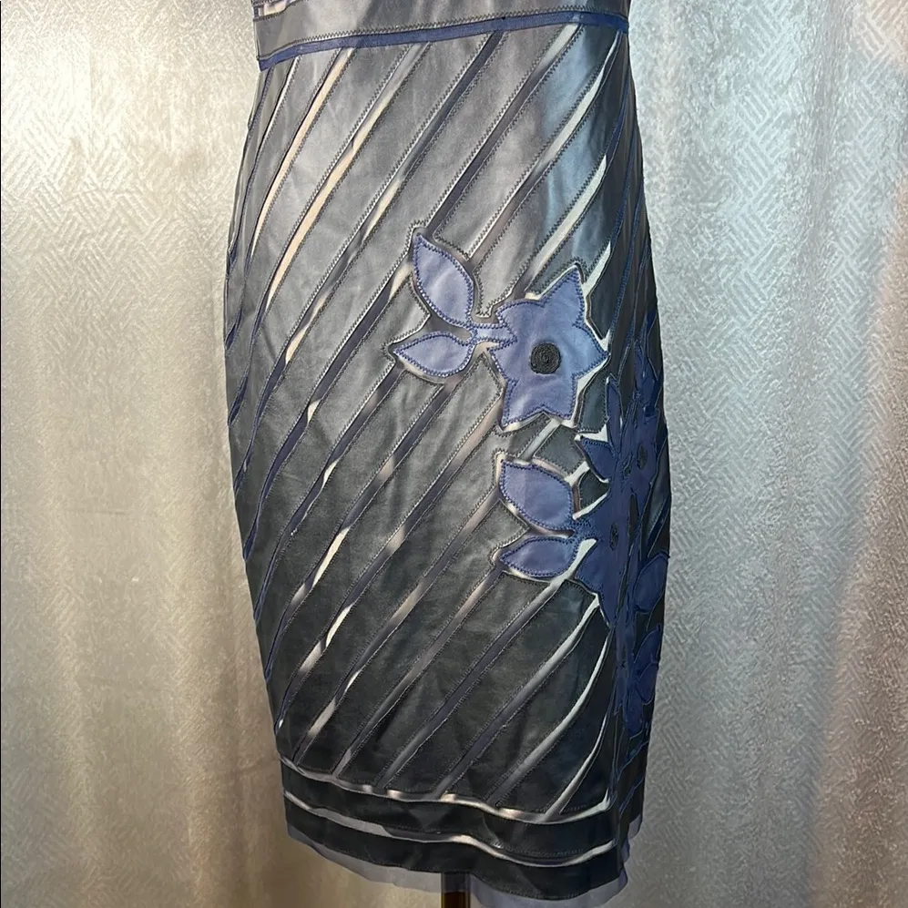 Catherine Malandrino Black and Navy Floral Mini Dress size6.              ordrA3 - Image 11