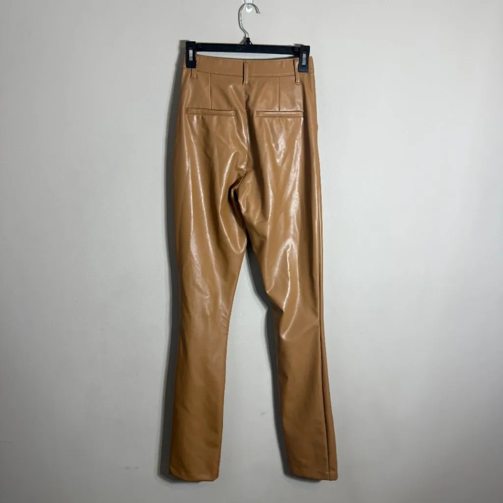 Abercrombie & Fitch Faux Leather Skinny Ultra High Rise Pant Women 27 4L Tan NWT - Image 5