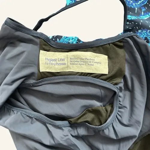 Jaclyn Smith Tankini Swimsuit Blue Swirl Print Adjustable Straps Size 10 - Image 9