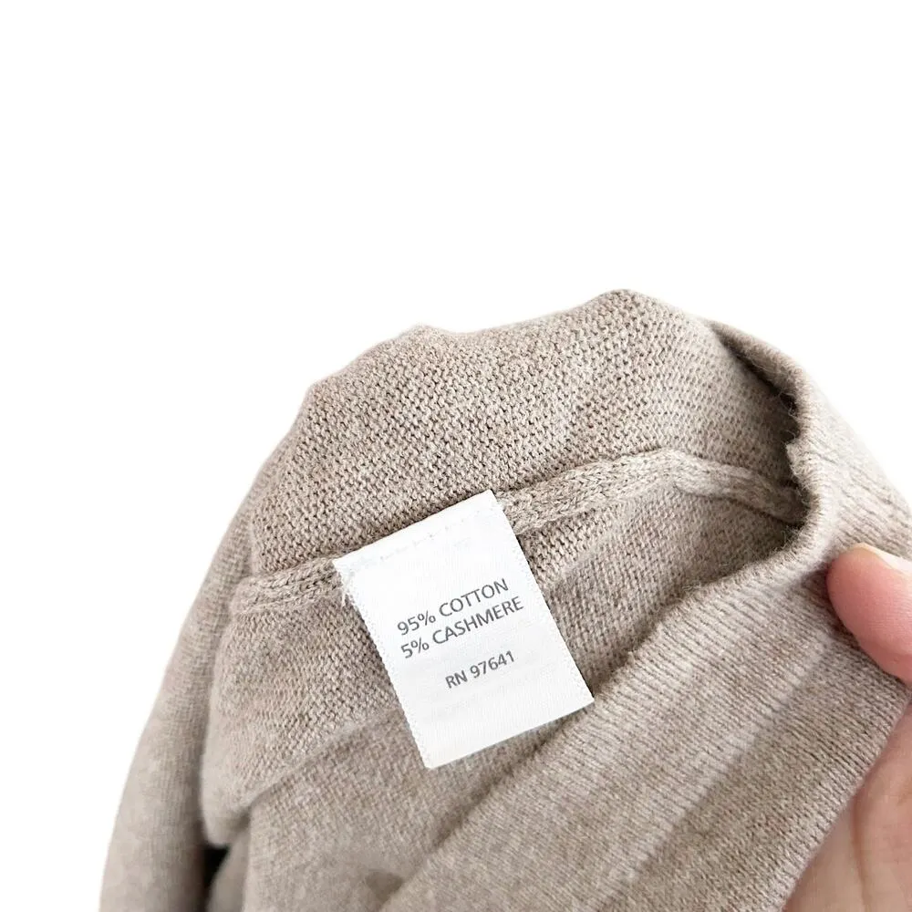 J. Jill Pure Jill Tan Cotton Cashmere Blend Sweater Dress Sz M - Image 3