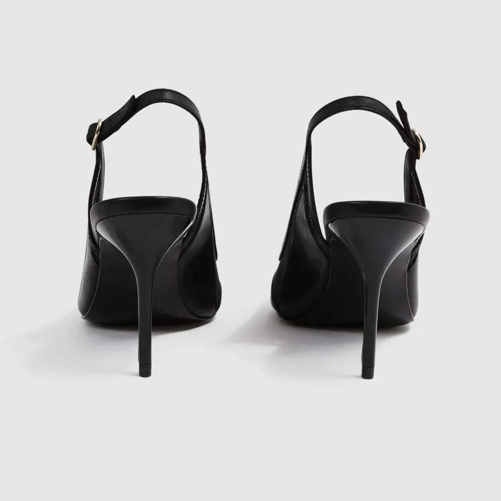 NWOT Reiss Ellie Slingback Pointed Toe Pumps in Black 6.5 - Image 3