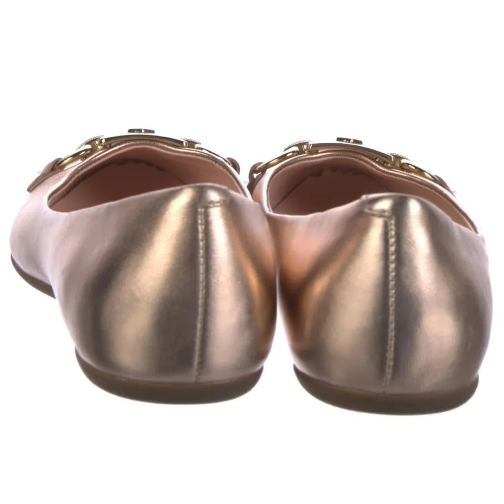 Kate Spade Pink Leather Phoebe Flats Light Blush Pink with Gold Buckle - Image 2