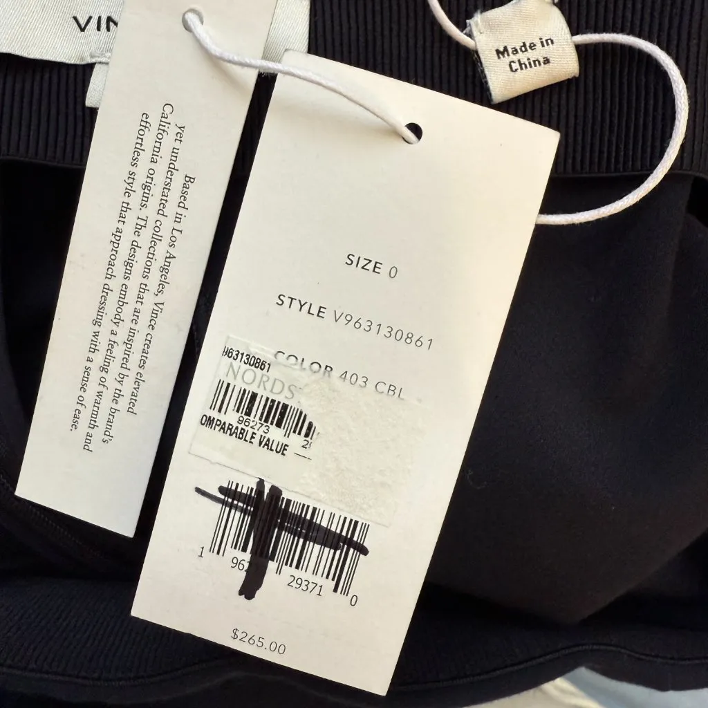 Vince Seamed Front Pencil Skirt Women's 0 Navy Blue Slit Career Minimalist NWT - Image 12