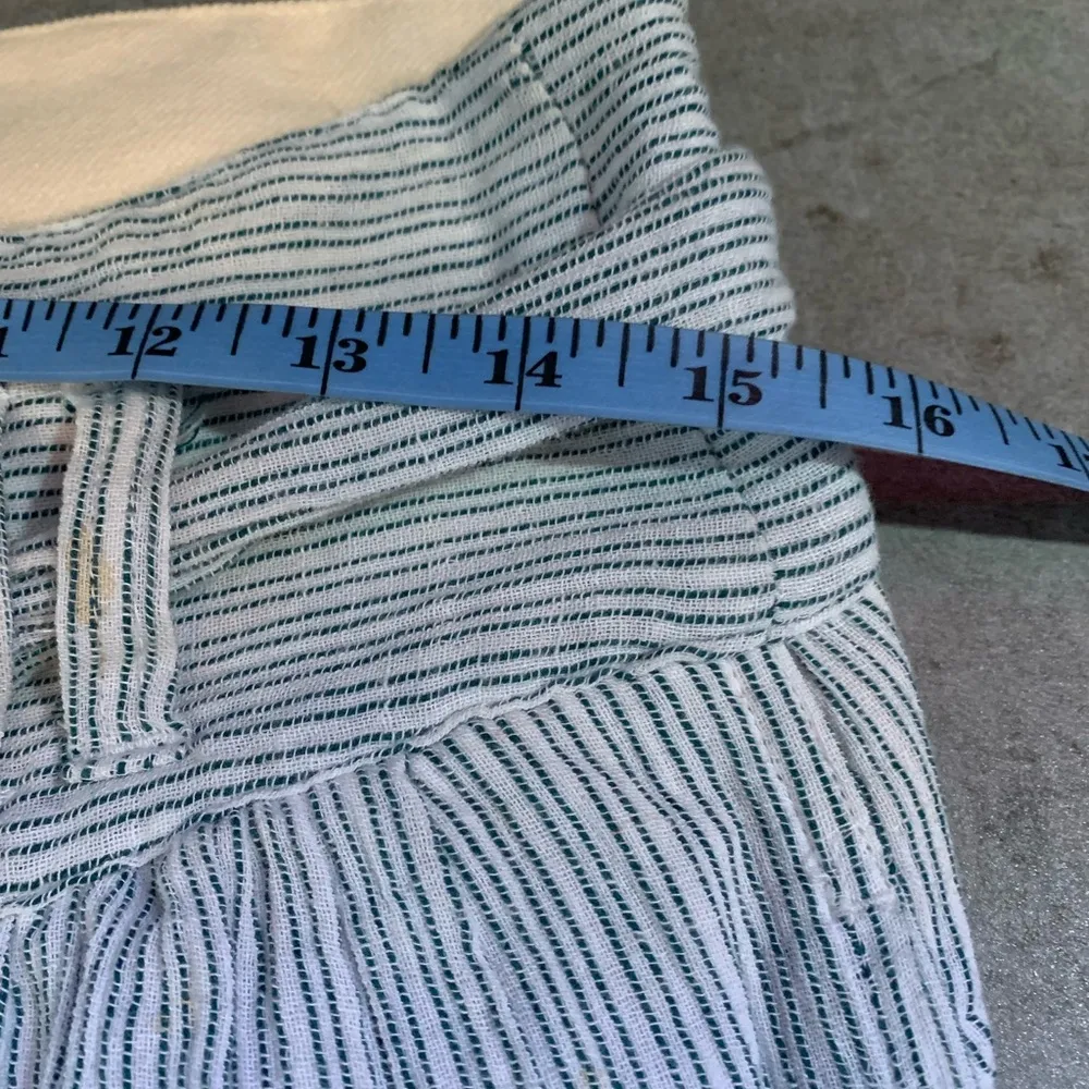 Free People High Rise Cotton Lagenlook Pants Blue Striped Size 2 S Small - Image 6