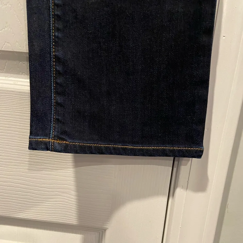 NWT Lands End Size 16 Mid Rise Straight Leg Dark Wash Cotton Stretch Denim Jeans - Image 5