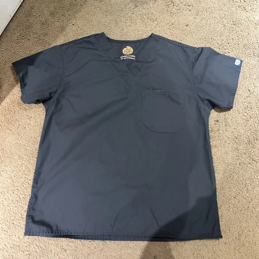 Womens dark grey charcoal scrubs set Gray Size XS - Image 2