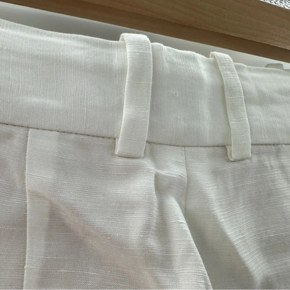 Babaton Agency Viscose Linen Blend High Rise Straight Leg Pants in White Sz 4‎ - Image 9