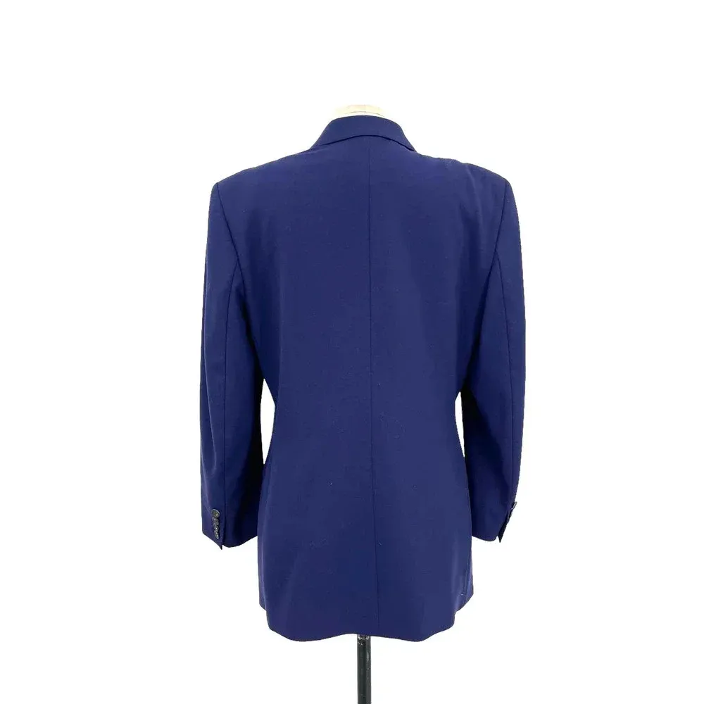 Piazza Sempione for Bergdorf Goodman Navy Blue Suit Blazer Jacket Size 42 US 6 - Image 5