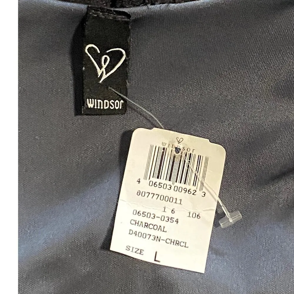 NWT ~ WINDSOR Charcoal Gray Knit Wrap Front Romper Short Jumpsuit ~ Womens LARGE - Image 6