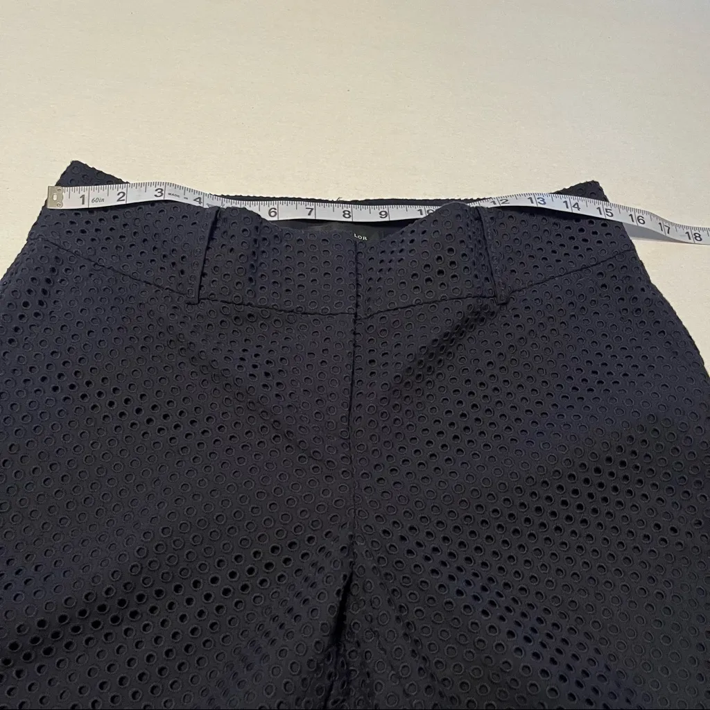 Ann Taylor Womens Size 4 Navy Blue Eyelet Pants Classic Preppy Coastal Office‎ - Image 7