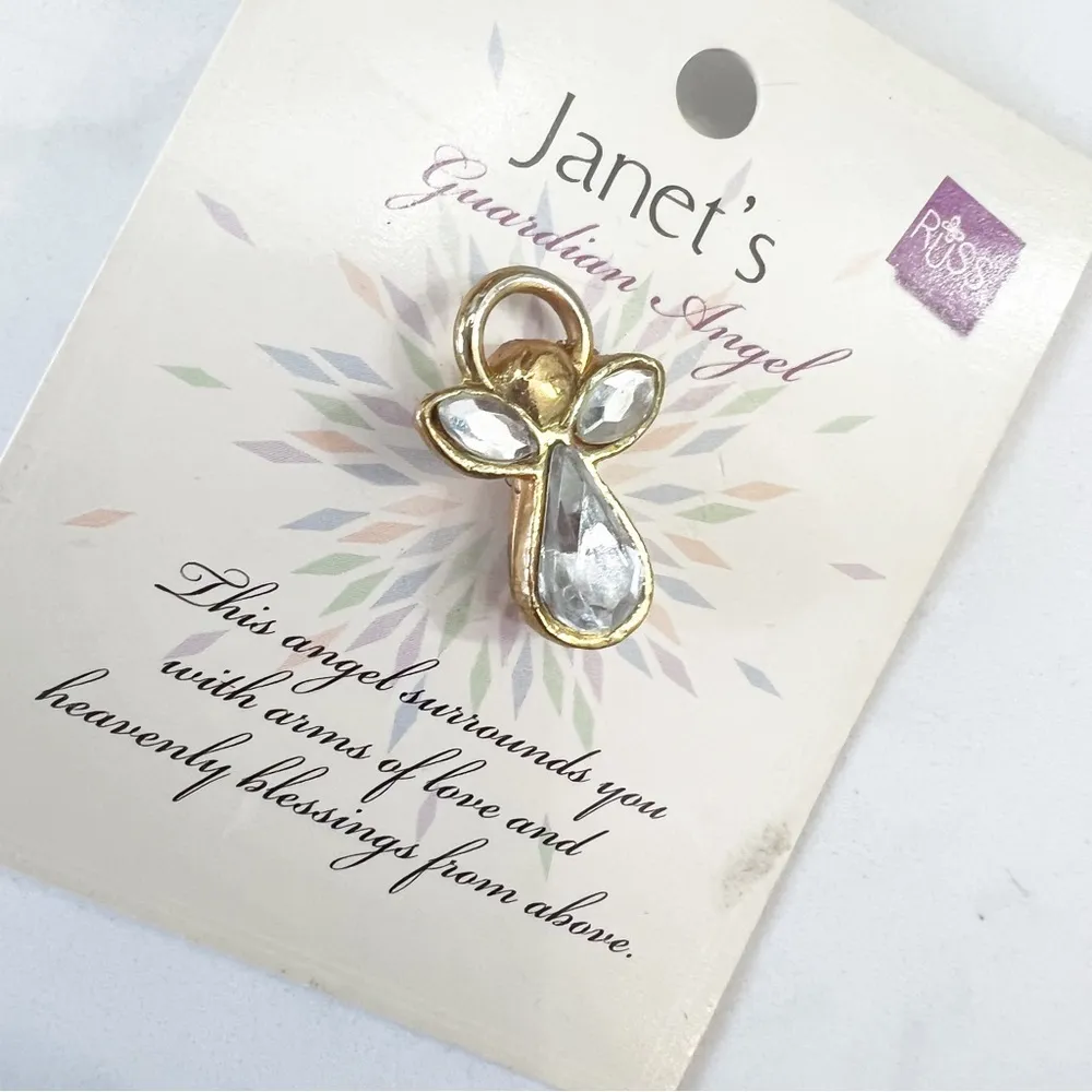 Janet Guardian Angel pin Gift Gold - Image 4