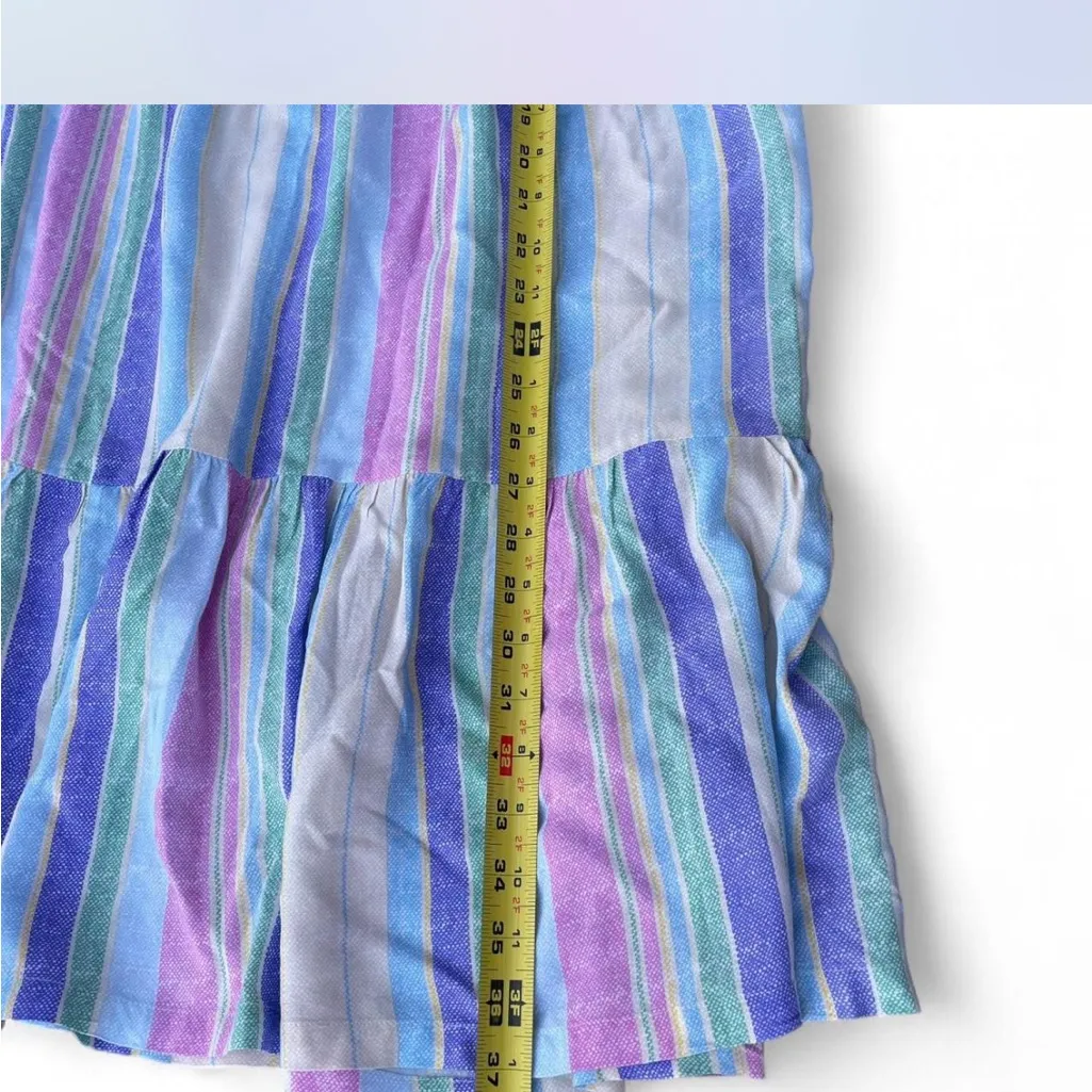 Pastel Striped Midi Dress Pink Size L - Image 7