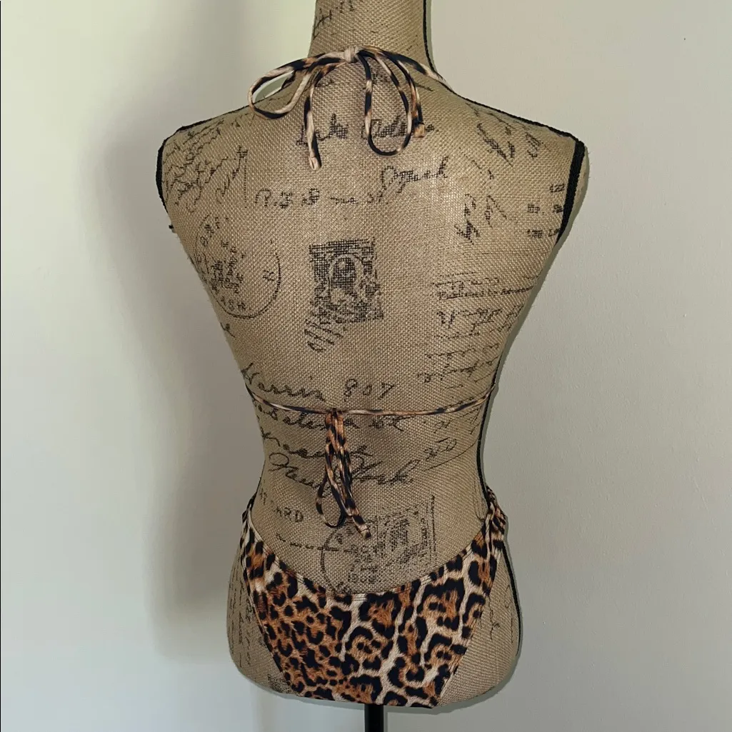 Leopard Print Bikini Set Brown Size XL - Image 3