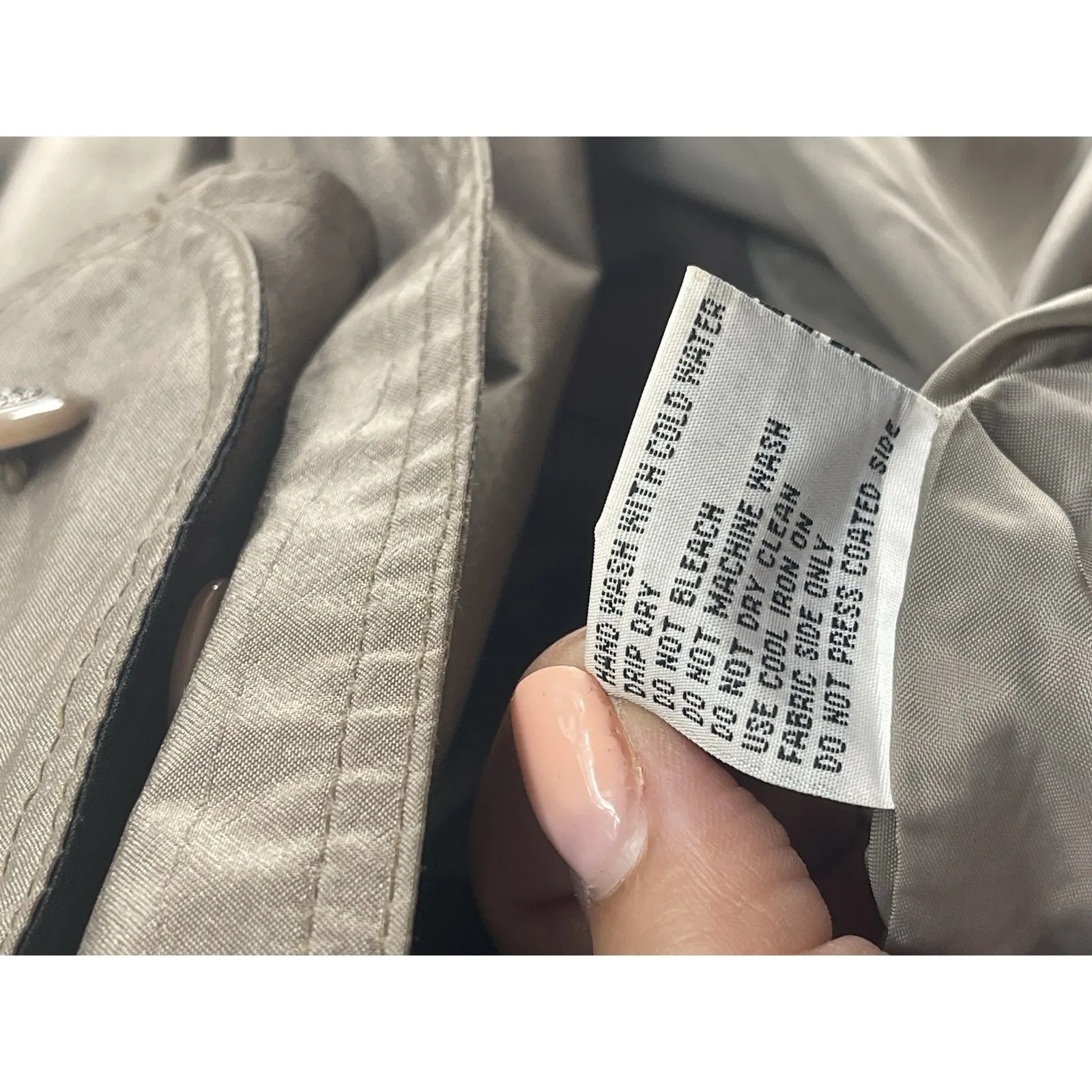 VTG British Mist Long Double Breast Trench Raincoat Womens Sz 10 Retro Old Money - Image 4