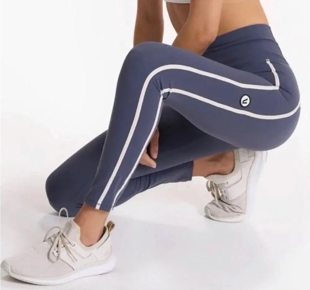 Vuori Track Leggings Grey High Waisted Athletic Leggings Large - Image 2