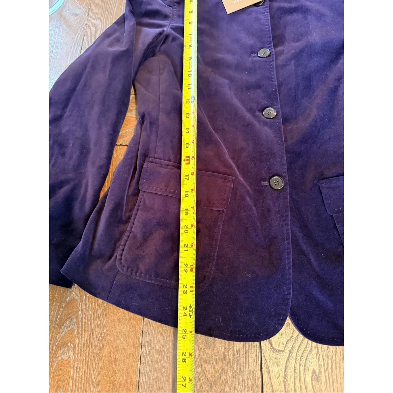 NWT Ann Mashburn Marguerite Jacket in Eggplant Stretch Velveteen Size 2 - Image 9