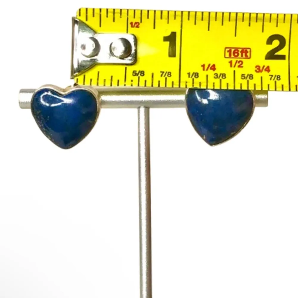 JAY KING DTR Sterling Silver Lapis Lazuli Cabochon Inlay Heart Earrings Blue - Image 5