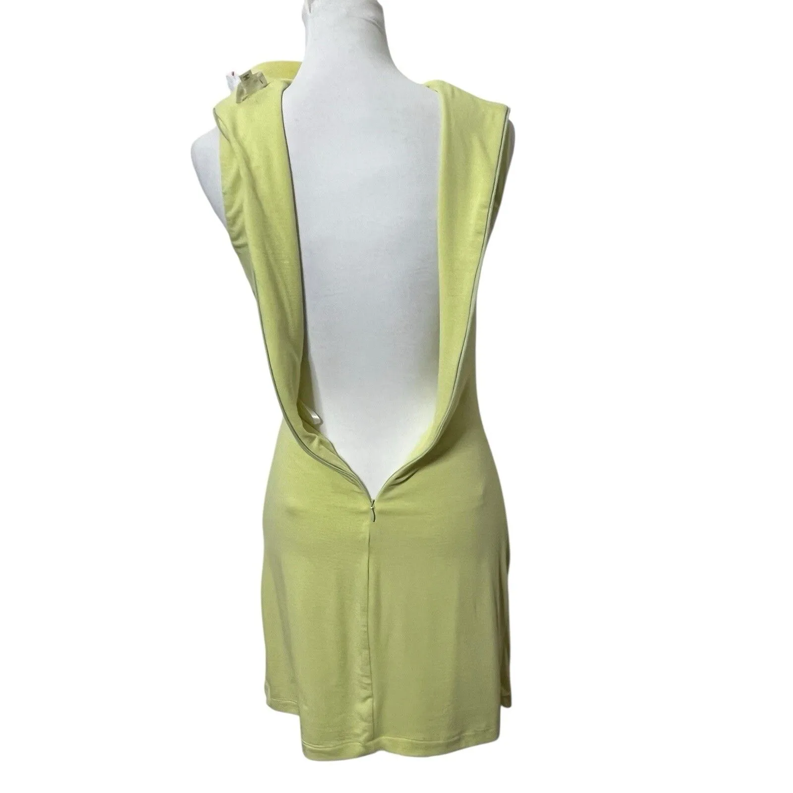 Song of Style Woodrow Mini Dress Small Key Lime Green Jersey Coctail Party Knot - Image 5