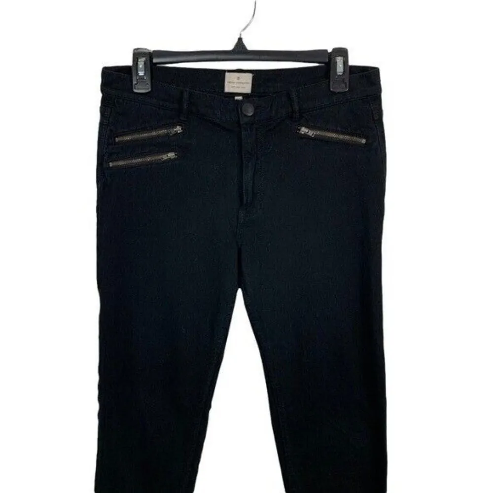 French Connection Black Skinny Jeans‎ Zip Detail Stretch US 8 Trendy Chic Style - Image 2