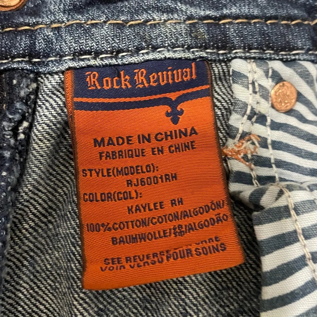 Rock Revival Blue Jean Shorts Distressed Mid-Thigh - Image 11